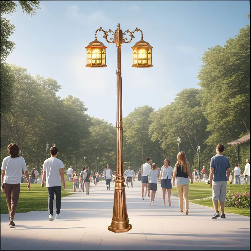 ≈2.3M lampadaire de Style européen extérieur cour sol Led lampe extérieure étanche jardin Villa paysage rétro lampe