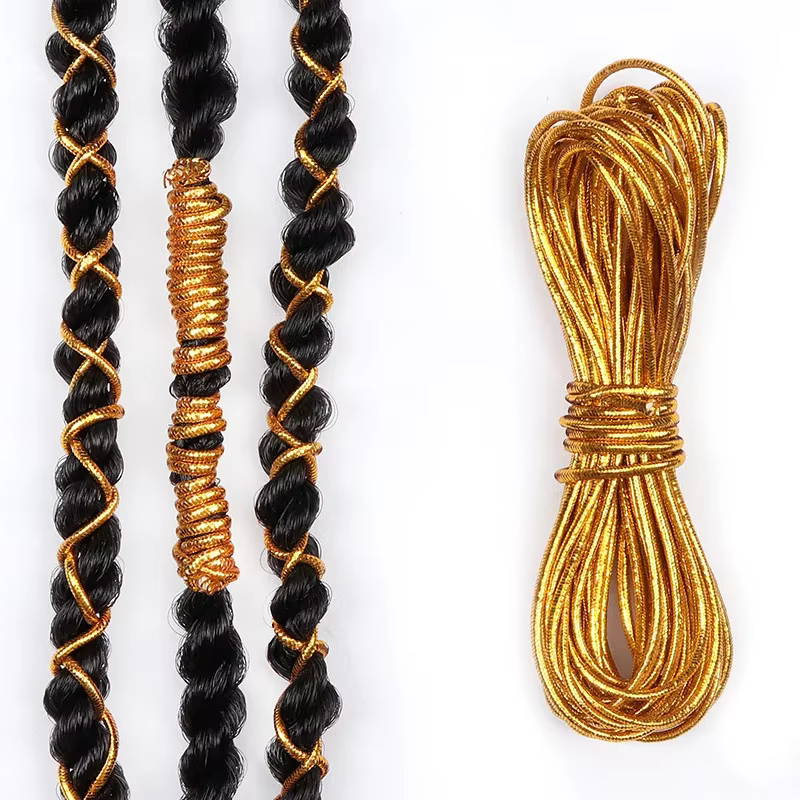 Dreadlock tresses cheveux accessoires argent or tressage cheveux déco style miroitant extensible africain tresse tressé cordon élastique