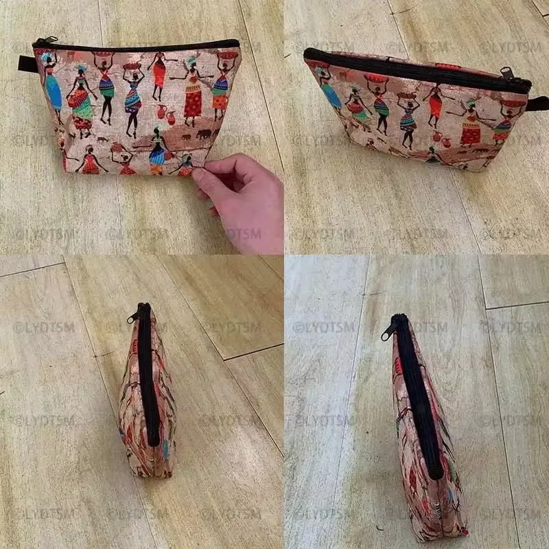 Trousse à cosmétiques imprimée pour femmes africaines, sacs de maquillage pour dames afro, étui à cosmétiques pour filles, rangement portable pour rouge à lèvres, sacs de voyage, mode