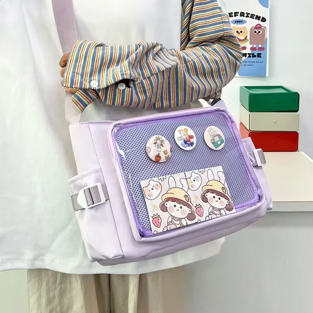 Sac à bandoulière Transparent japonais Y2K Lolita, nouvelle tendance, Badge Itabag, décoration DIY, sac à bandoulière, sacs d'école quotidiens pour adolescents