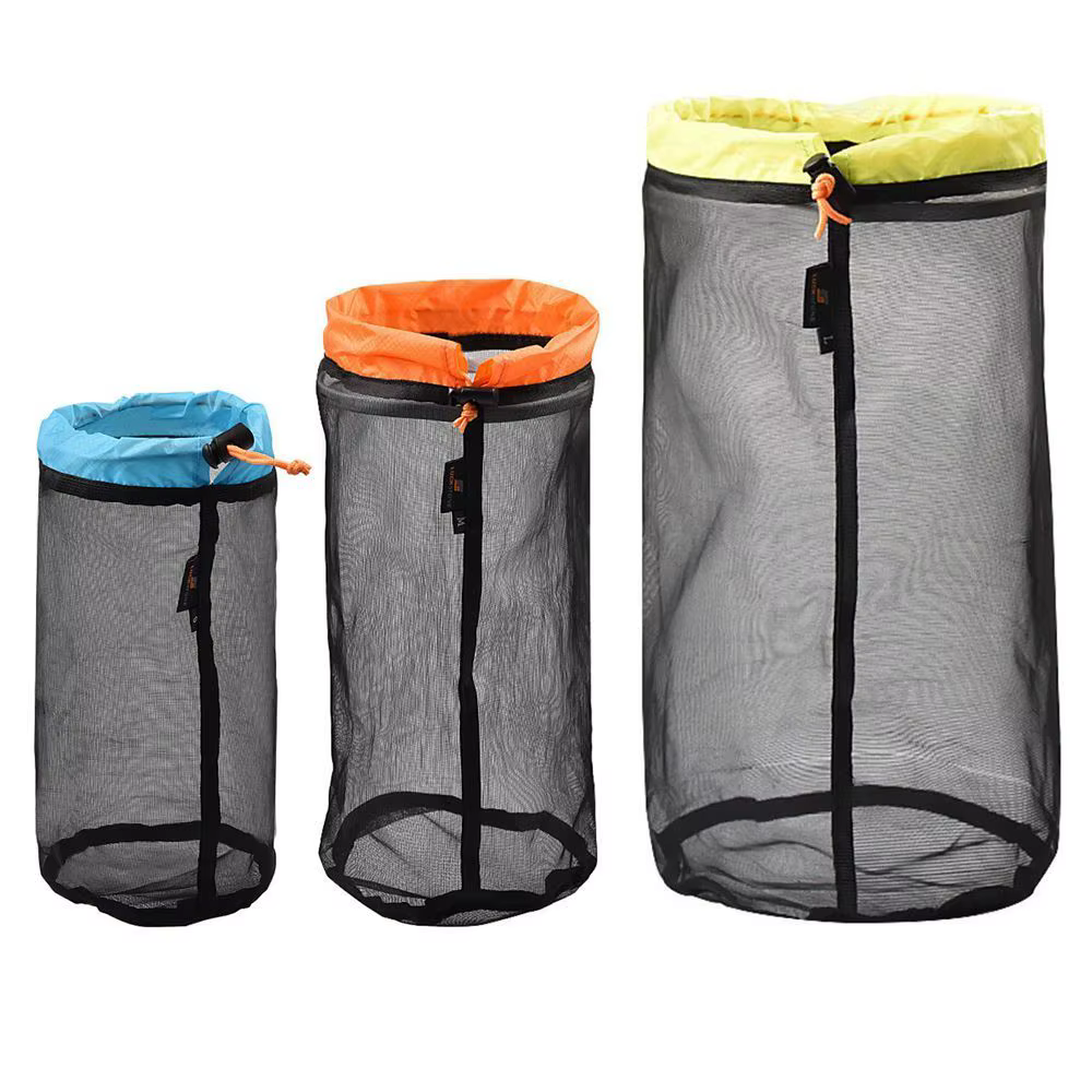 Extérieur S ~ XXL escalade finition Camping voyage organisateur sacs à cordon sac de rangement en maille sac