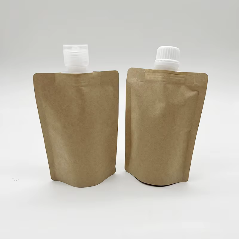 Pochette à bec en papier Kraft 50ml 100ml, 50 pièces, pour boissons liquides, sac d'emballage jetable, Sachet d'échantillon de maquillage cosmétique