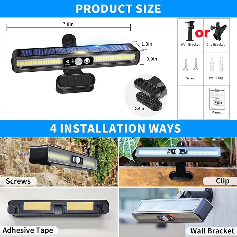 Lampe solaire d'extérieur à clipser