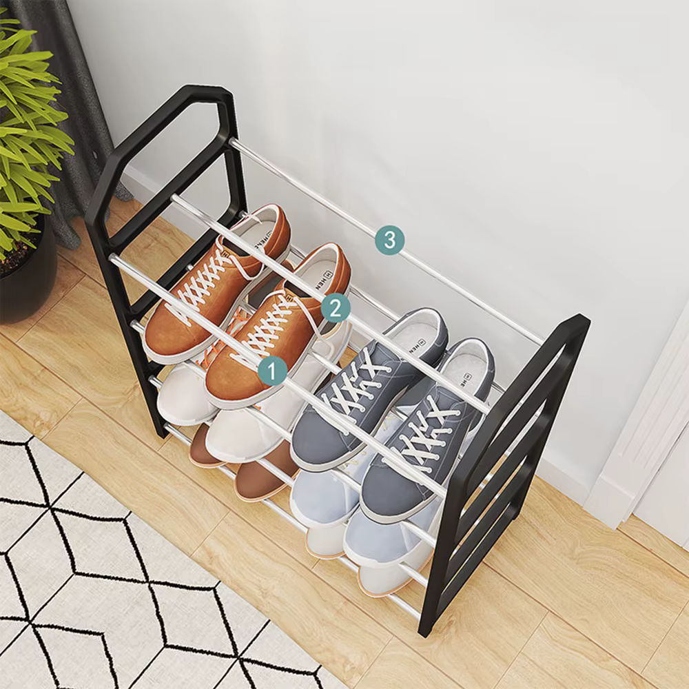 Accessoires pour économiser de l'espace, étagère à chaussures simple, installation facile, étagère à chaussures amovible, armoire à chaussures à 4 niveaux, salon