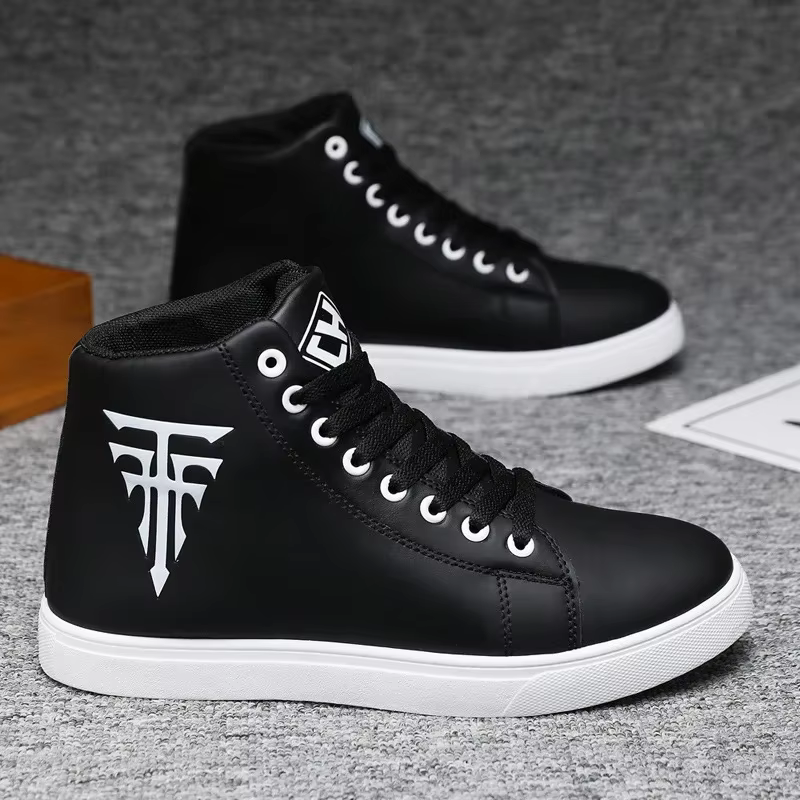 Baskets blanches haut hommes chaussures vulcanisées
