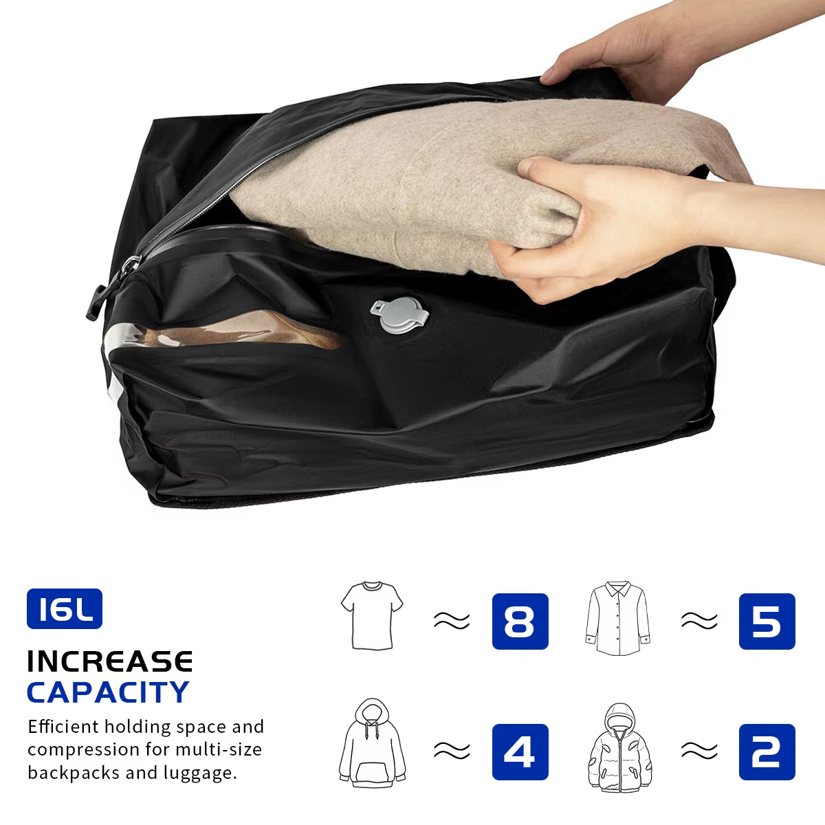 Sac de compression sous vide 17L avec pompe à air