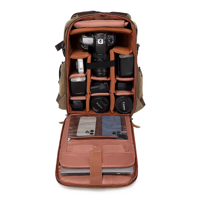 Sac photo à double bandoulière adapté aux micro-caméras, drones, appareils photo reflex numériques, sac multifonctionnel d'extérieur à double bandoulière