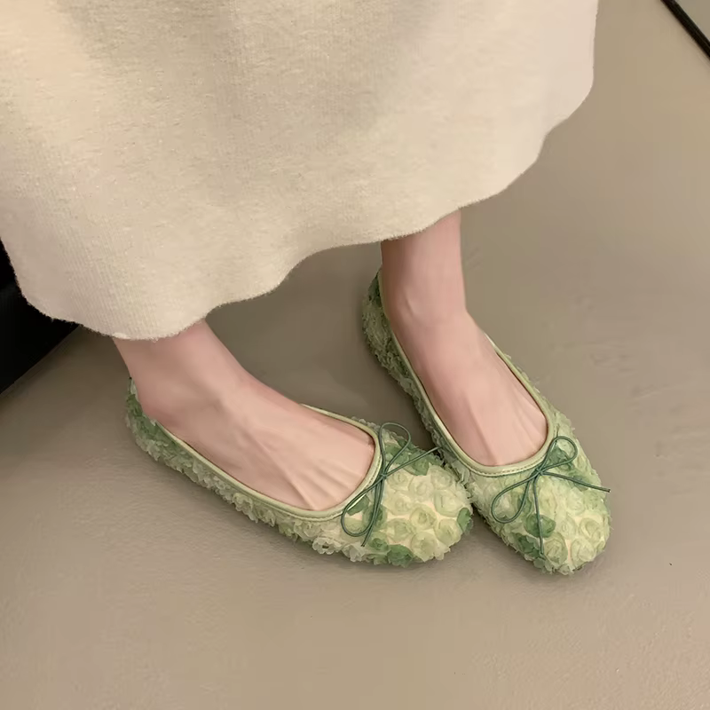 Chaussures plates françaises pour femmes, nouvelle collection printemps 2026, style jupe, délicates et à bout peu profond