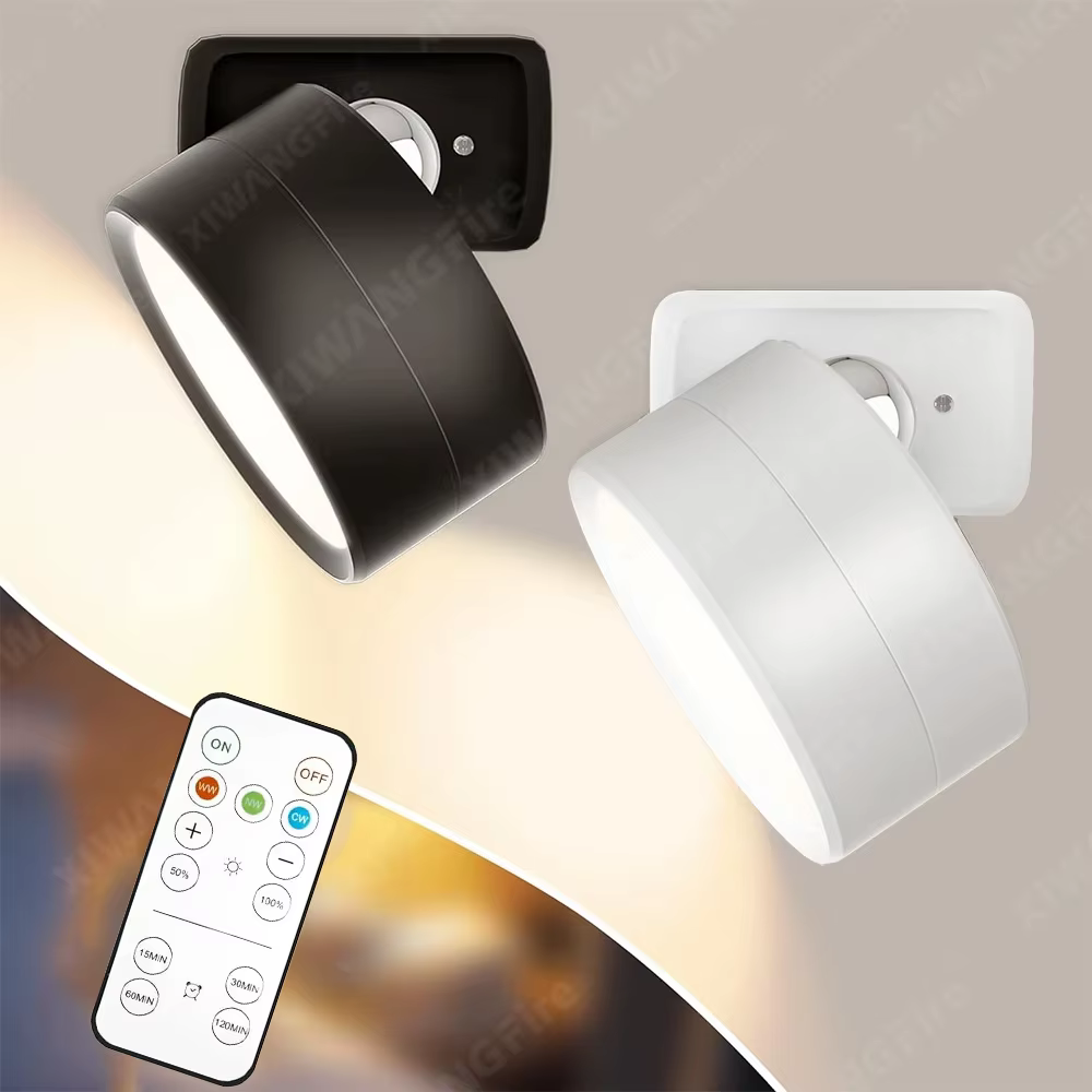 Appliques murales magnétiques sans fil à LED avec télécommande, 3 documents, intensité variable, aste par USB, chambre, lampe de chevet