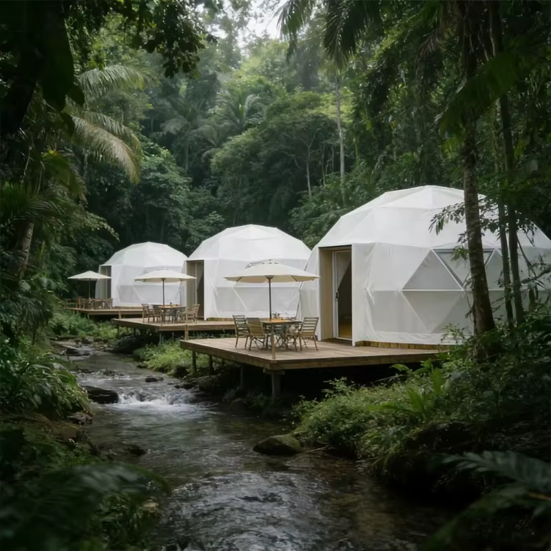 Tentes dôme modulaires préfabriquées pour hôtels