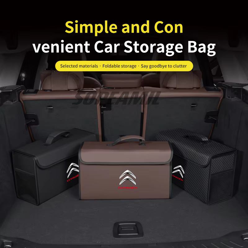 Boîte de rangement de voiture, sac de rangement pliable de grande capacité, citroën C1 C2 C3 C4 C5 C5X C6 Berlingo Jumpy Nemo Picasso VTS Xsara