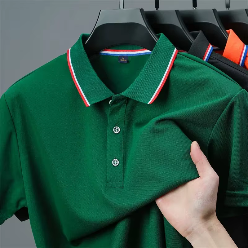 Polo à manches courtes pour homme, couleur unie, décontracté, tendance estivale, confortable et polyvalent