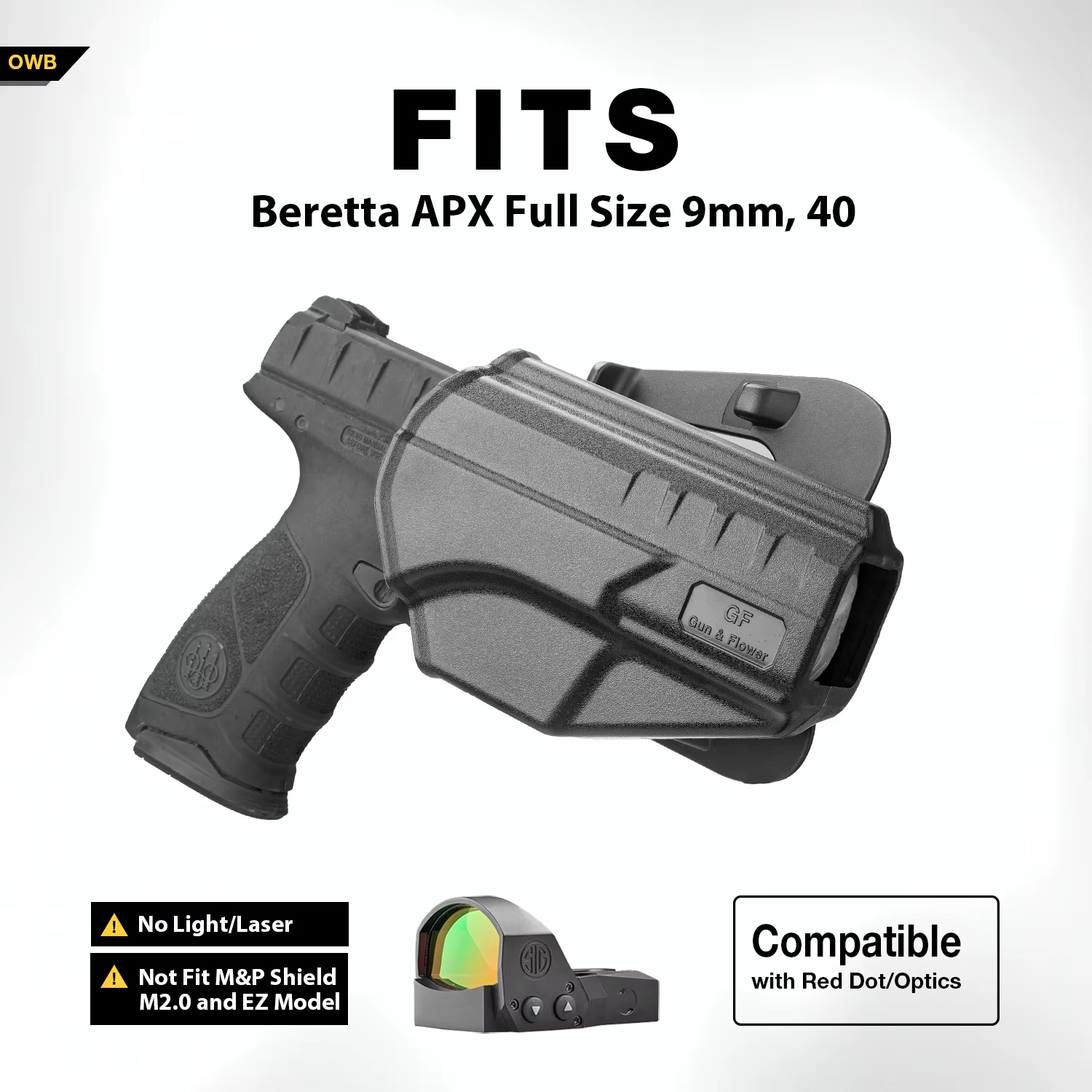 Étui Beretta APX, (non adapté à Beretta APX A1)