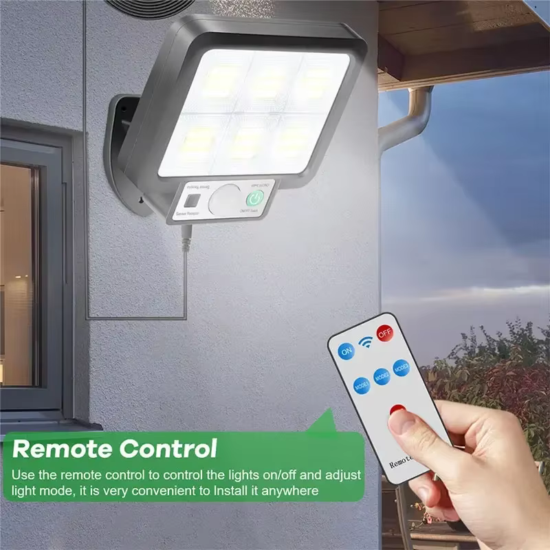 Lampes à détecteur de mouvement, éclairage de rue de jardin, lampe solaire LED, lampe murale solaire séparée, 3 modes, étanche, pour garage, éclairage mural de sécurité
