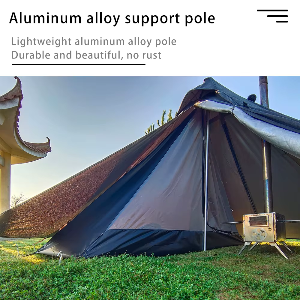 Tente pyramide légère avec trou de cheminée