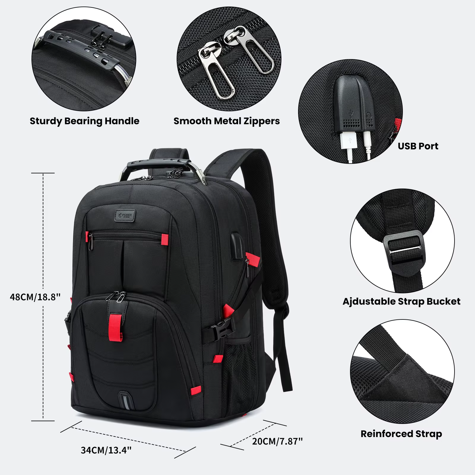 Sac à dos de grande capacité 30L pour hommes
