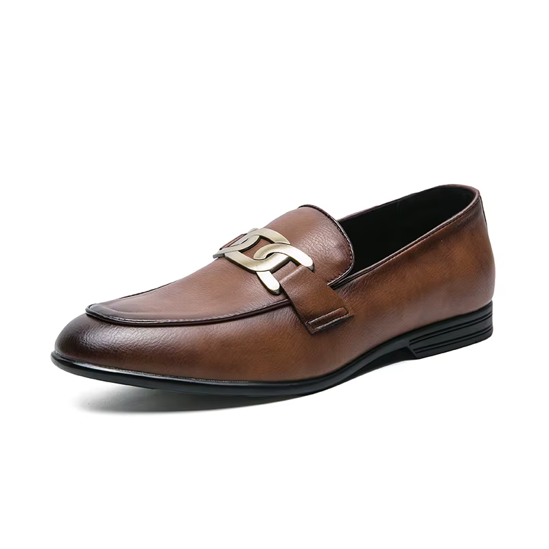 Mocassins en cuir pour hommes, mode italienne, chaussures décontractées pour hommes d'affaires, formelles, pointues, mode de mariage, peau noire