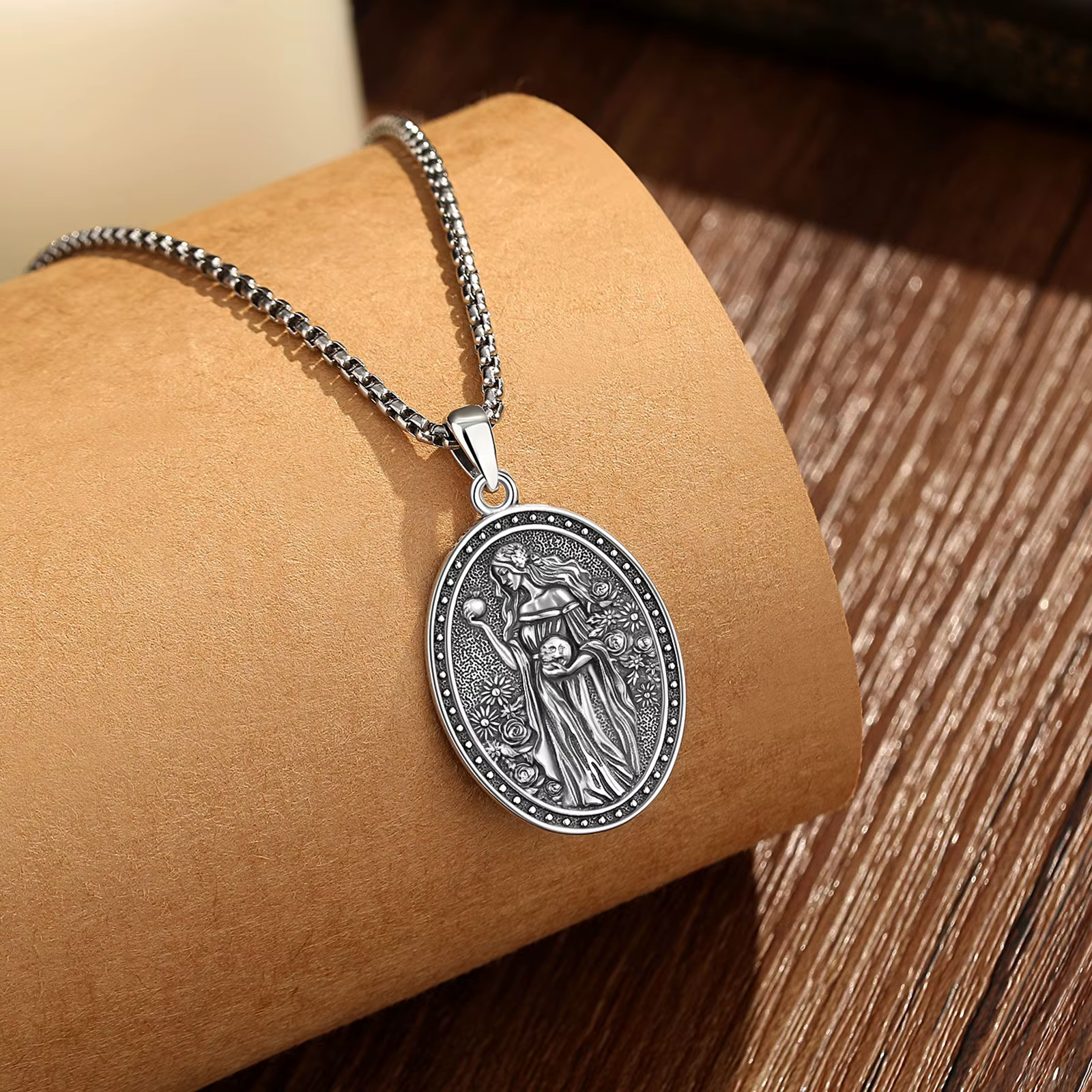 Eudora 925 argent Sterling déesse sombre Persephone collier grenade crâne pendentif mythologie grecque Wicca bijoux femmes cadeau