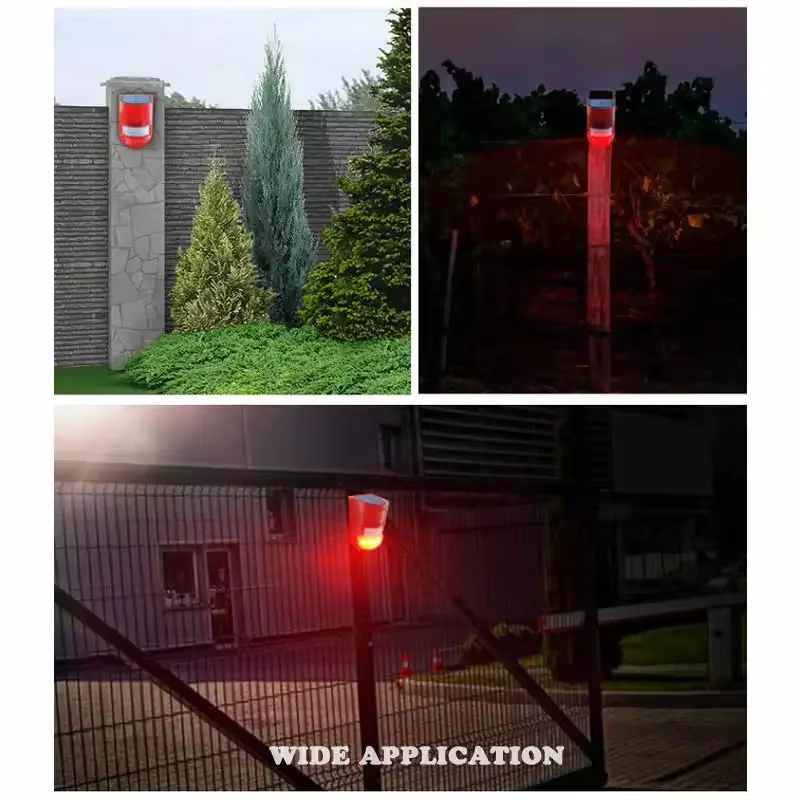 Lampes solaires capteur de mouvement infrarouge alarme sirène lumière stroboscopique pour maison jardin Carage champ