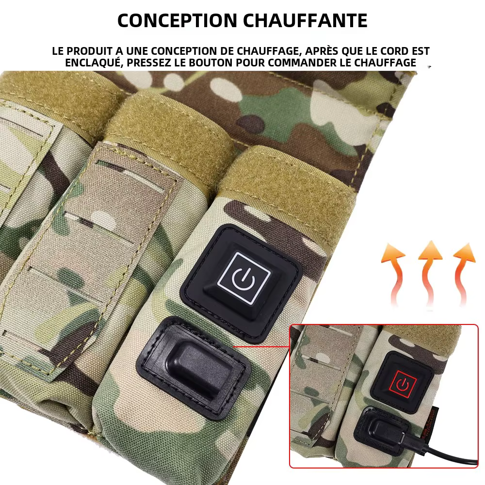 SINAIRSOFT 9mm tactique Triple pochette pour magazines fonction plus chaude étui pistolet USB puissance température régl