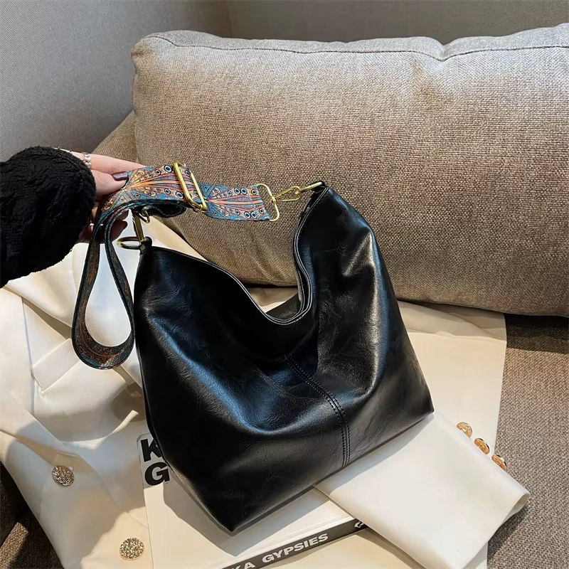 Sac à bandoulière vintage en cuir PU pour femme