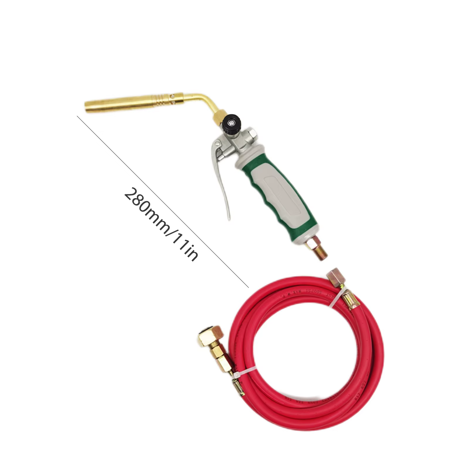 Torches à souder MAPP de Style allemand, Double interrupteur, brûleur à gaz liquéfié Portable, flamme en spirale avec tuyau en caoutchouc de 1.6m pour Barbecue