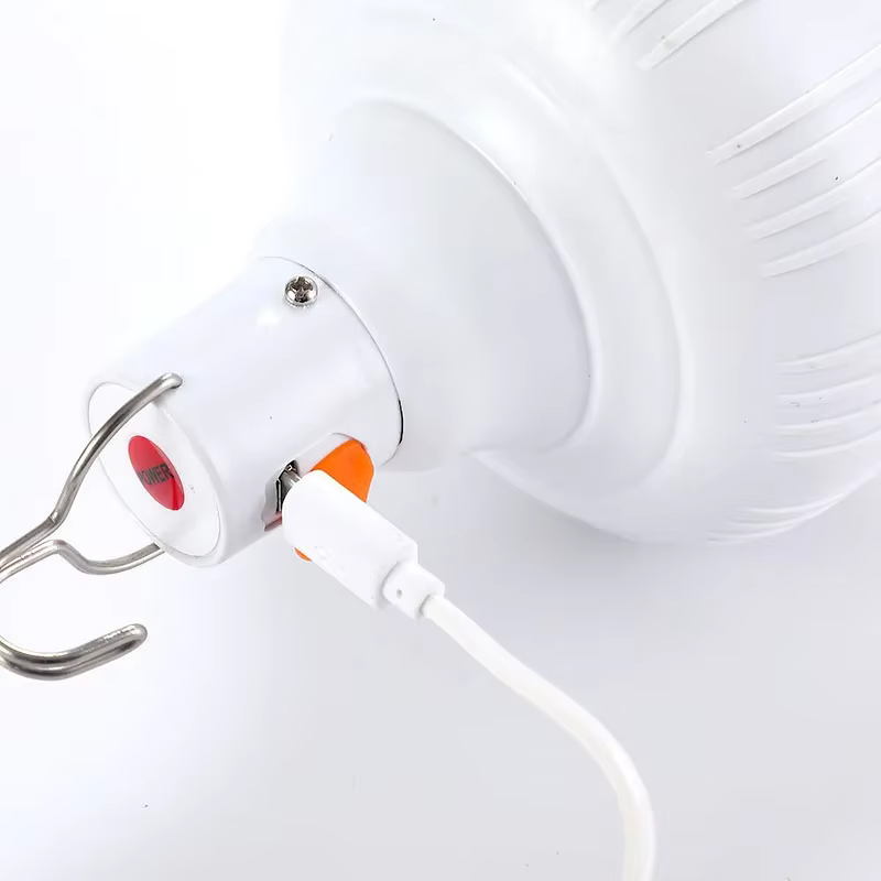 1PC extérieur USB lampe à LED ampoules 60W lumière de secours crochet Camping pêche Portable lanterne veilleuses LT014
