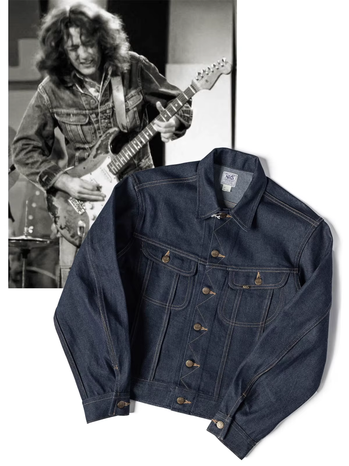 Veste en jean sanforisée de 13,5 oz, coupe courte, vintage des années 1970, Cowboy Rider, vêtements d'extérieur en jean, non stock