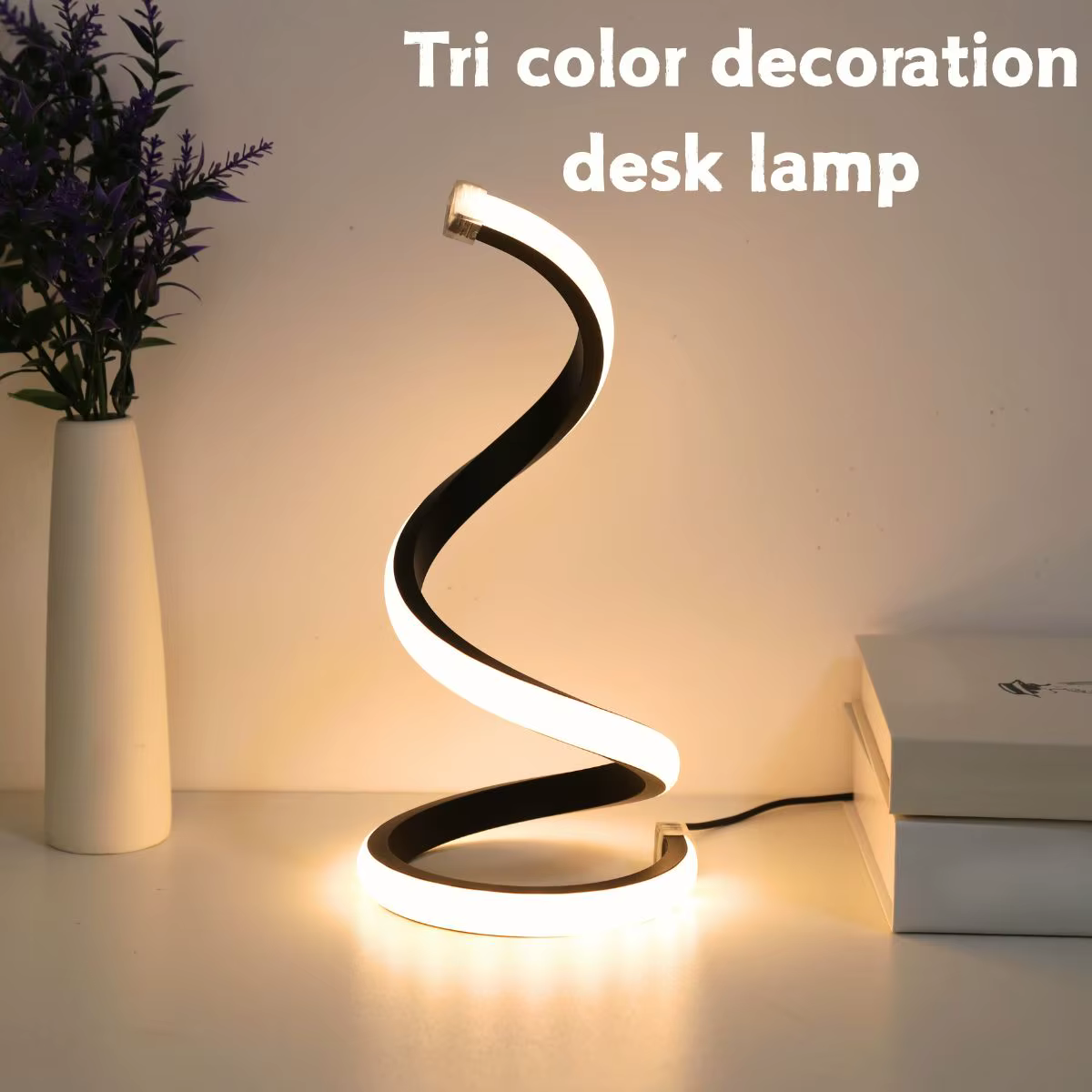 Lampe de bureau LED en spirale moderne