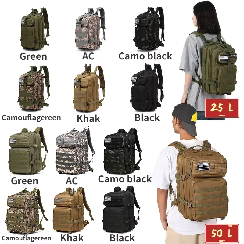 25L/50L sac à dos tactique Molle sac sacs de plein air sac à dos pour randonnée Camping Trekking chasse pêche