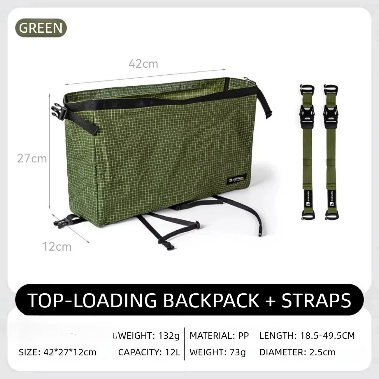 Sac à dos ultraléger avec couvercle supérieur