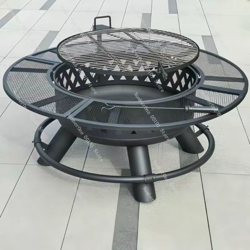 Barbecue d'extérieur, poêle à bois