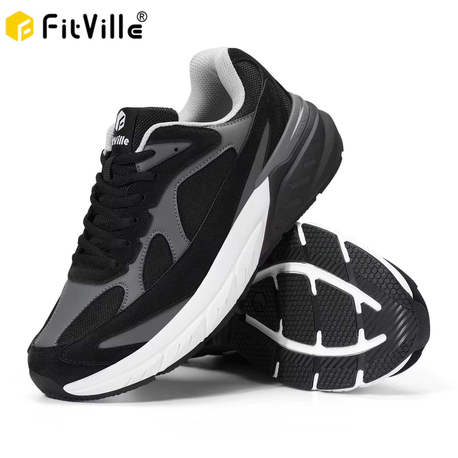 Chaussures de marche Fitville à design large pour hommes