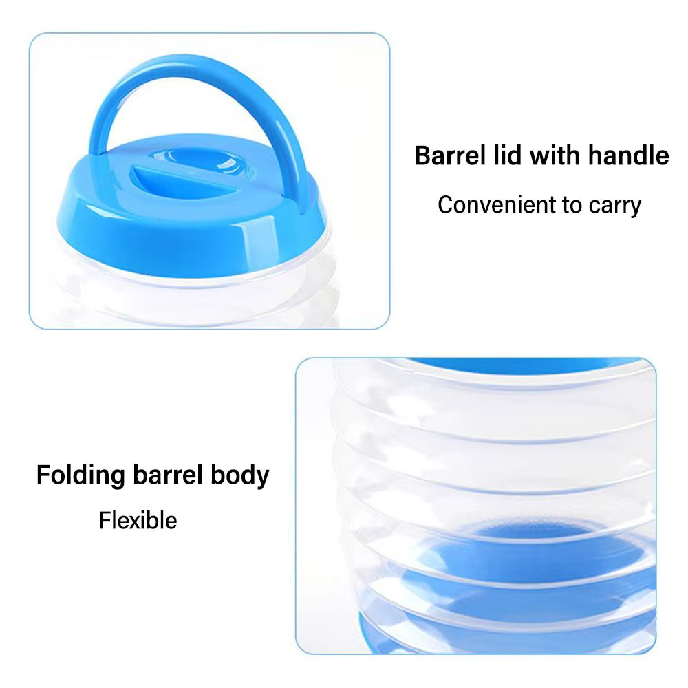 Récipient à eau pliable avec poignée