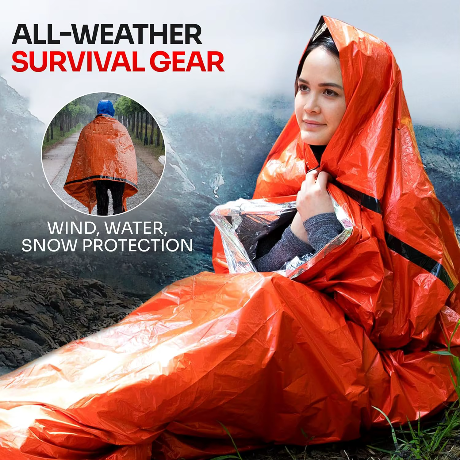 Sac de couchage d'urgence pour équipement et fournitures de survie