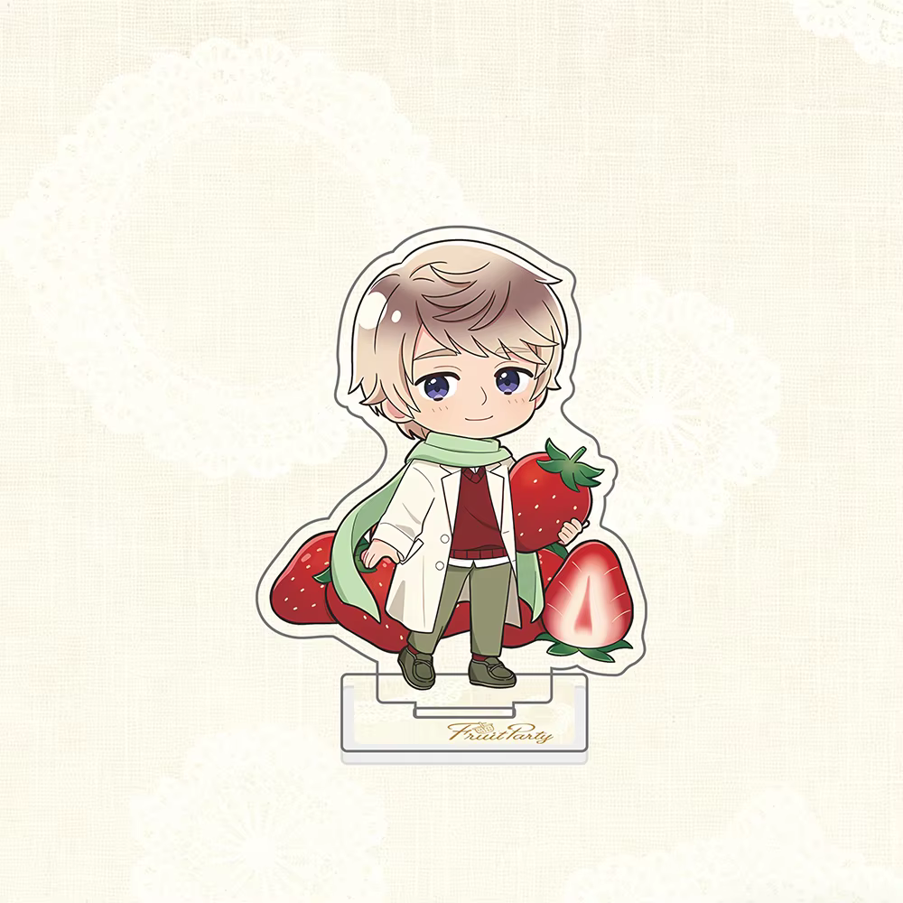 Support en acrylique et porte-clés APH Fruit Party | Ornement de bureau Kawaii Chibi Hetalia Characters | Décoration de chambre esthétique sur le thème de l'anime
