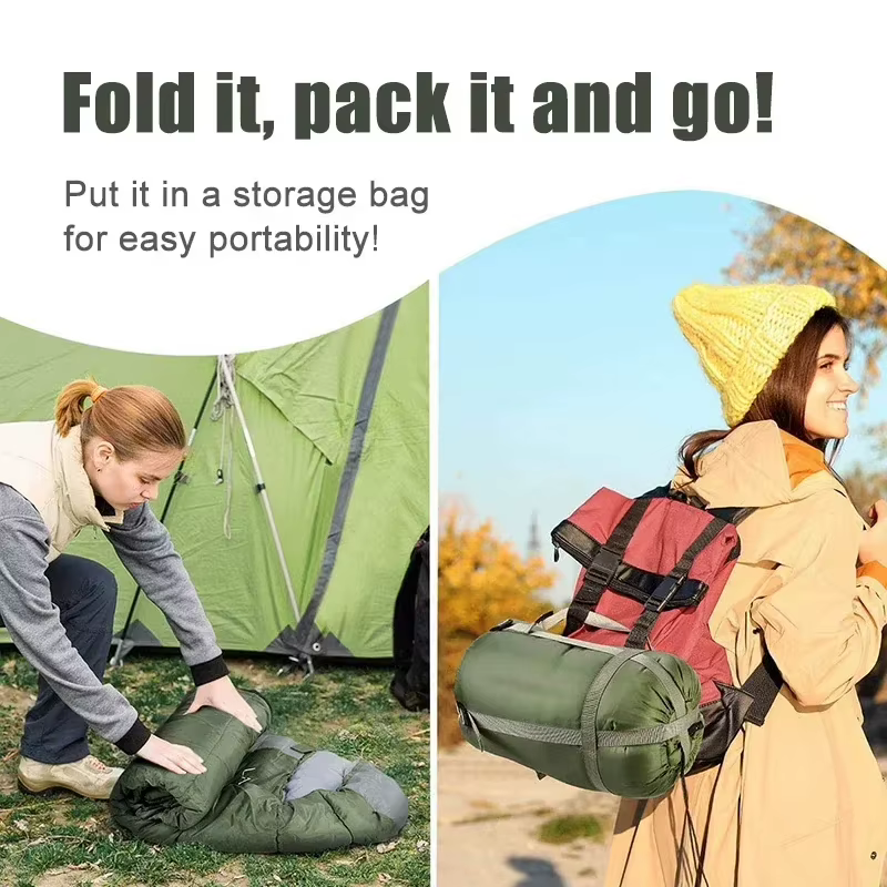 Sac de couchage enveloppant imperméable 4 saisons ultraléger - avec sac de compression