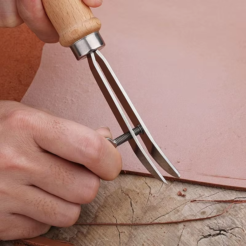 Outils en cuir, coupe réglable, bricolage, sertisseuse faite à la main, dispositif de rainurage et de rainurage, support de bord, coupe artisanale