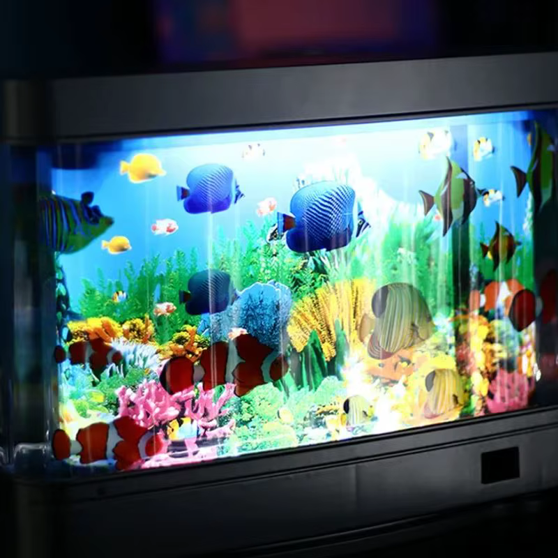 Lampe décorative d'aquarium océanique, lumières d'aquarium artificielles pour poissons tropicaux, lampe à mouvement, veilleuse, imitation de mouvement virtuel
