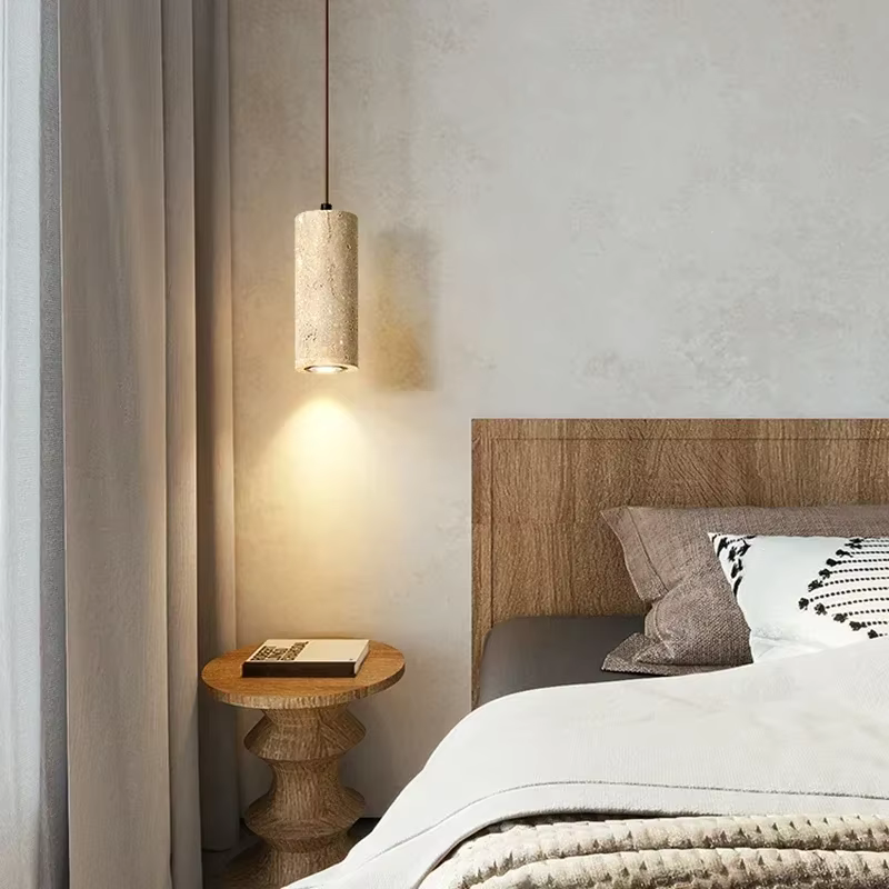 Lampe en travertin jaune, lustres de chambre à coucher, lampes suspendues de chevet, lampes rétro pour salon, lampes suspendues pour comptoir de bar, éclairage