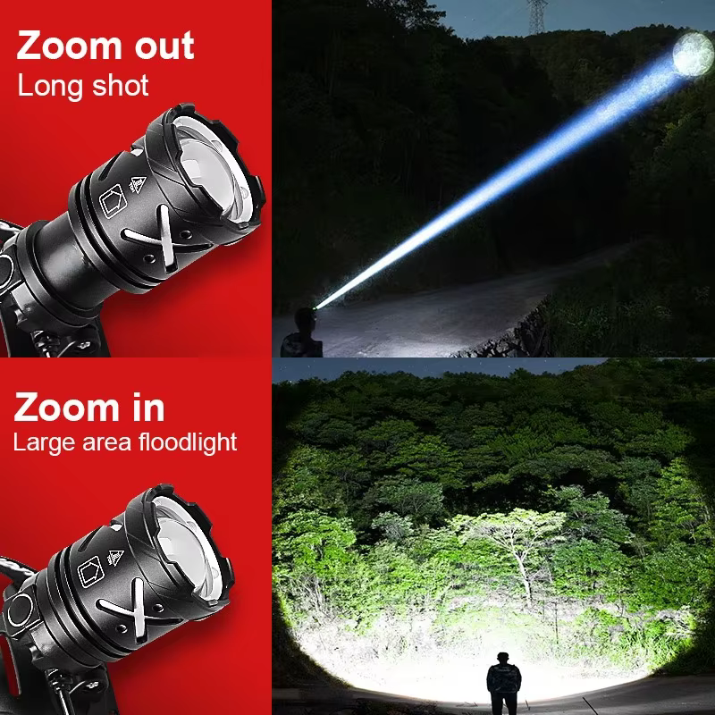 Lampe de poche LED aste de type C pour la pêche, lampe de sauna ultra injuste, lanterne frontale, 9000000LM, 600W, 8000LM, inj