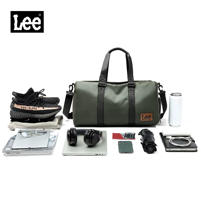 LEE vert Olive sec humide poche compartiment à chaussures sac de voyage imperméable en Nylon cuir Fitness Sport grande