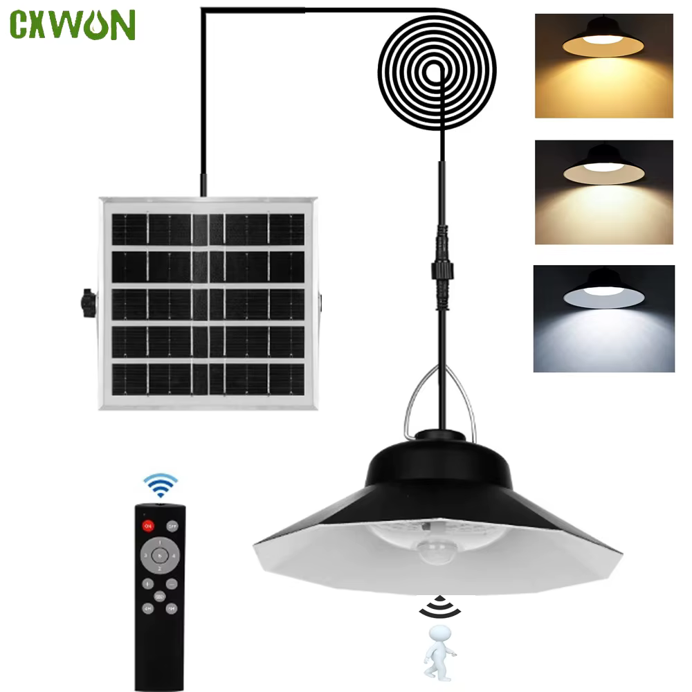Lampe Solaire Suspendue avec Détecteur de Mouvement