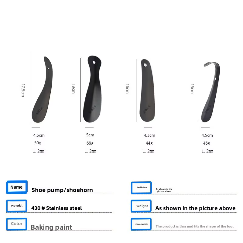 Chausse-pied long en acier inoxydable antidérapant, conception allongée pour personnes âgées et femmes enceintes, utilisation domestique, insertion de chaussures confortable