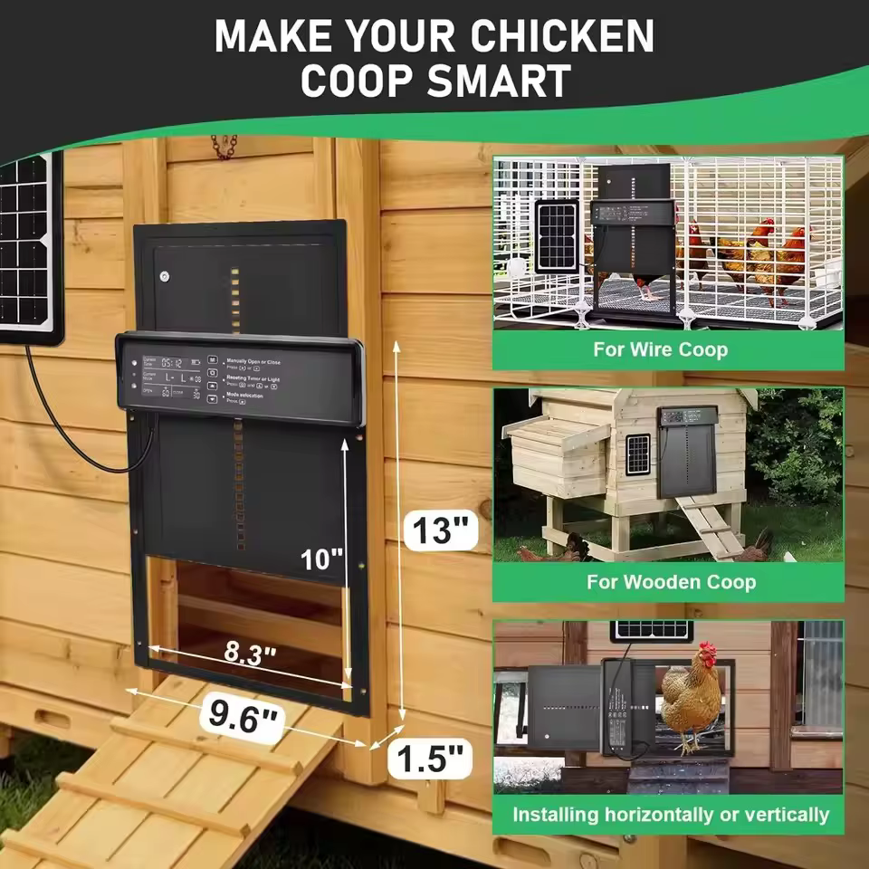 Porte automatique solaire pour poulailler