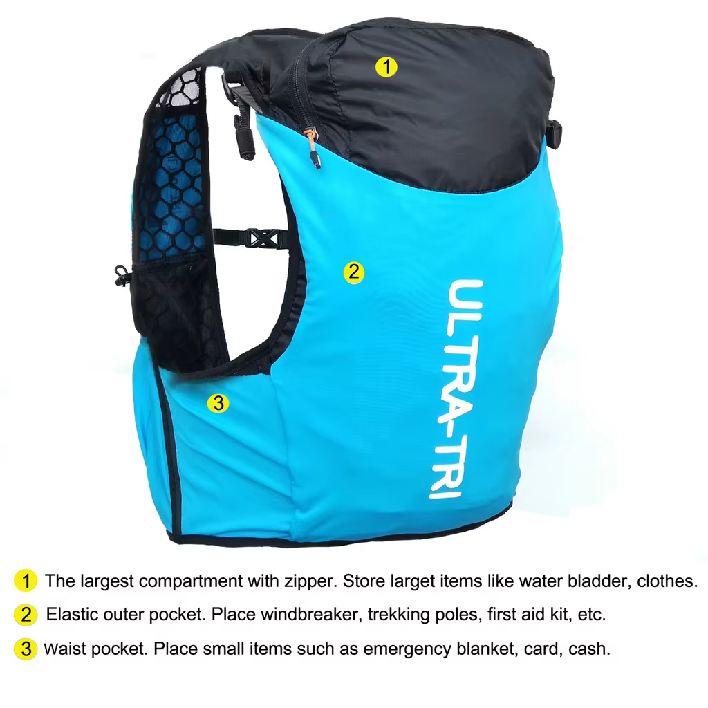 TRI 12L Trail Running Sac à dos Hydratation légère Outdoor Marathon Randonnée