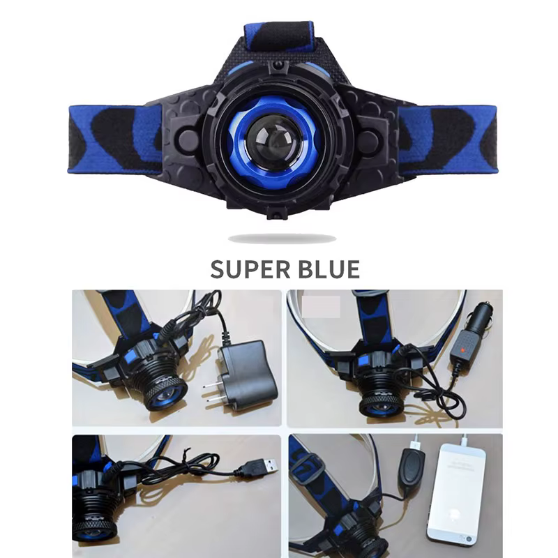 Lampe frontale LED étanche 8000Lums batterie intégrée