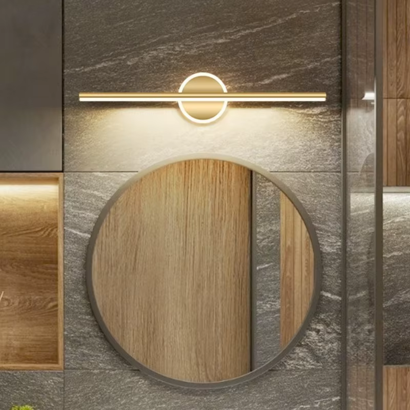 Salle de bain mur LED lampe miroir phare 40/60 cm moderne minimaliste chambre décoration or noir intérieur luminaires chambre
