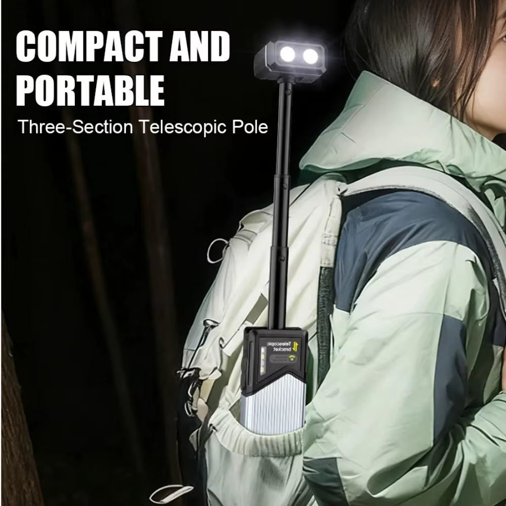 Lampe de travail magnétique LED rétractable à 180° °   Lampe de poche multifonctionnelle rotative à 5 modes pour le camping en plein air, la pêche et la randonnée