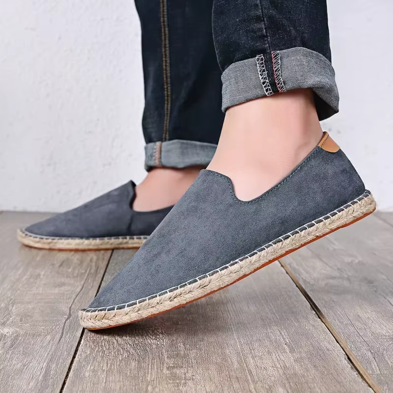 QuestionSlip-On Hand Sewn Thread Linen Sole Shoes